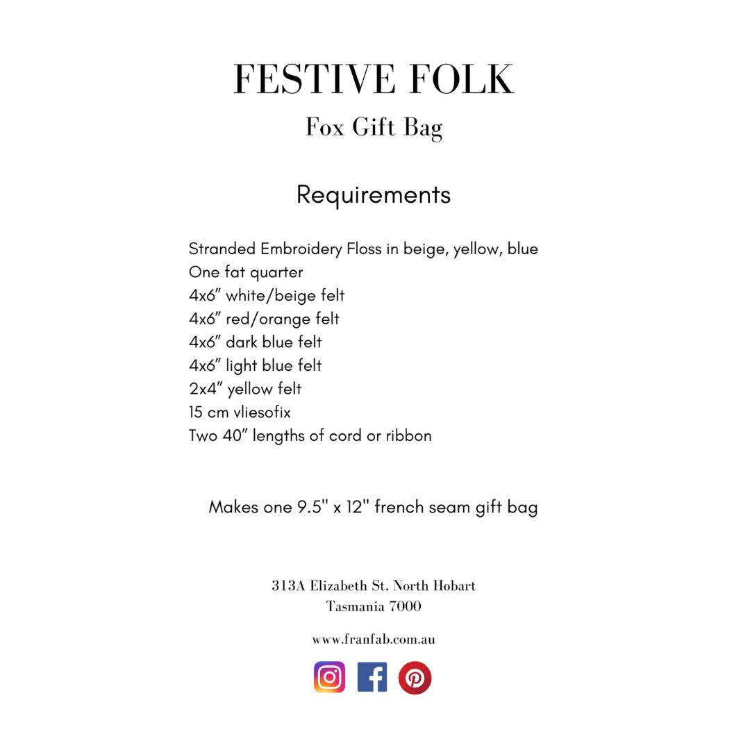 Festive Folk Fox Gift Bag Kit