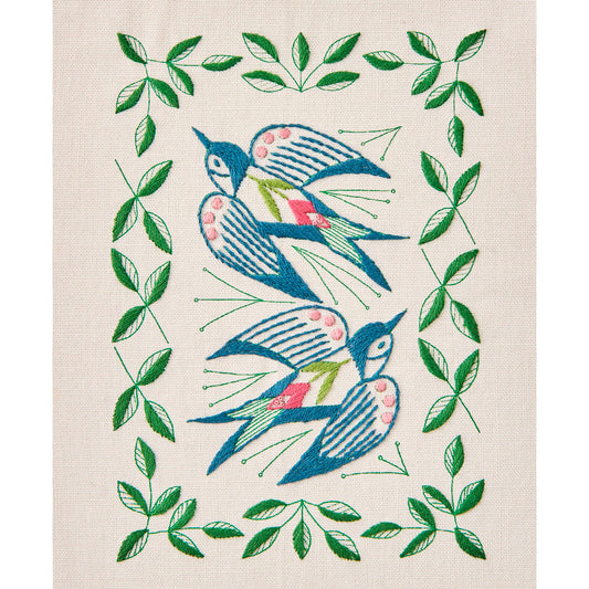 Alice Makabe, Swallow and plant pattern, Pale gray
