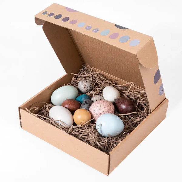 Wooden Birds Eggs - Set of 12