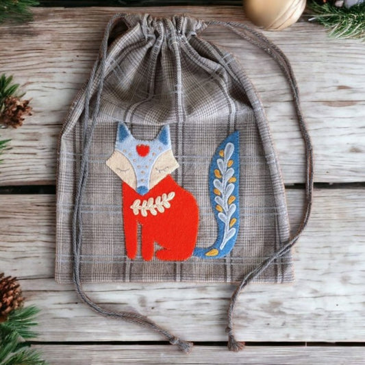Festive Folk Fox Gift Bag Pattern