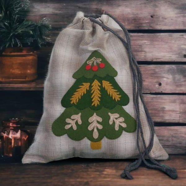Festive Folk Tree Gift Bag Pattern