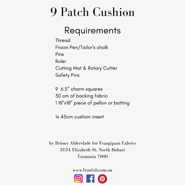 9 Patch Cushion Cover Kit - Beginner Friendly