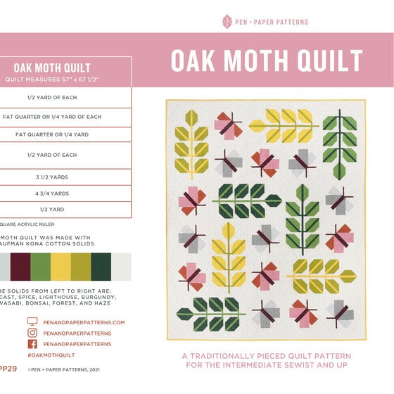 Oak Moth Quilt Pattern - Pen + Paper Patterns