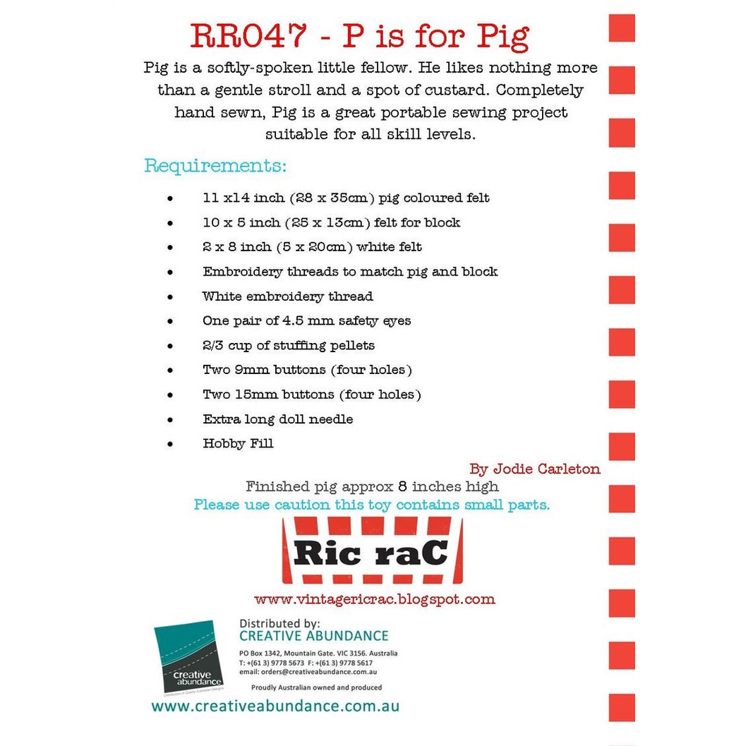 P is for Pig - Ric Rac