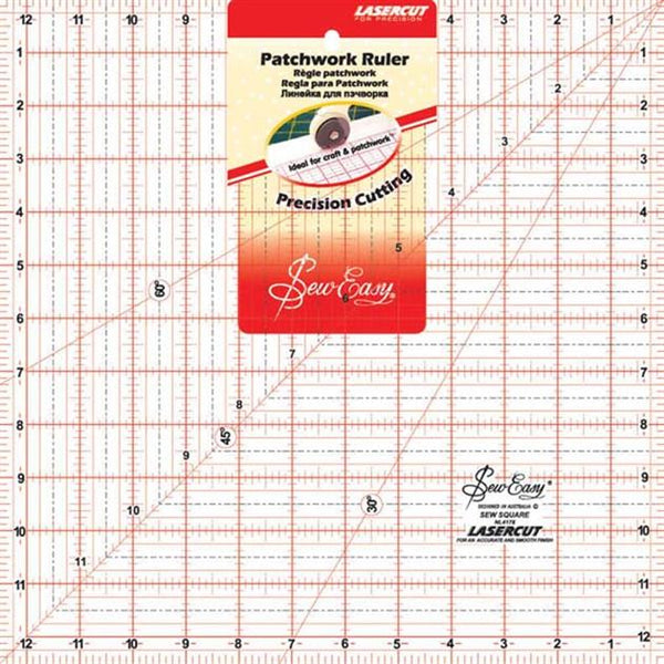 SEW EASY HANGSELL  Square Ruler, 12.5 x 12.5 inch